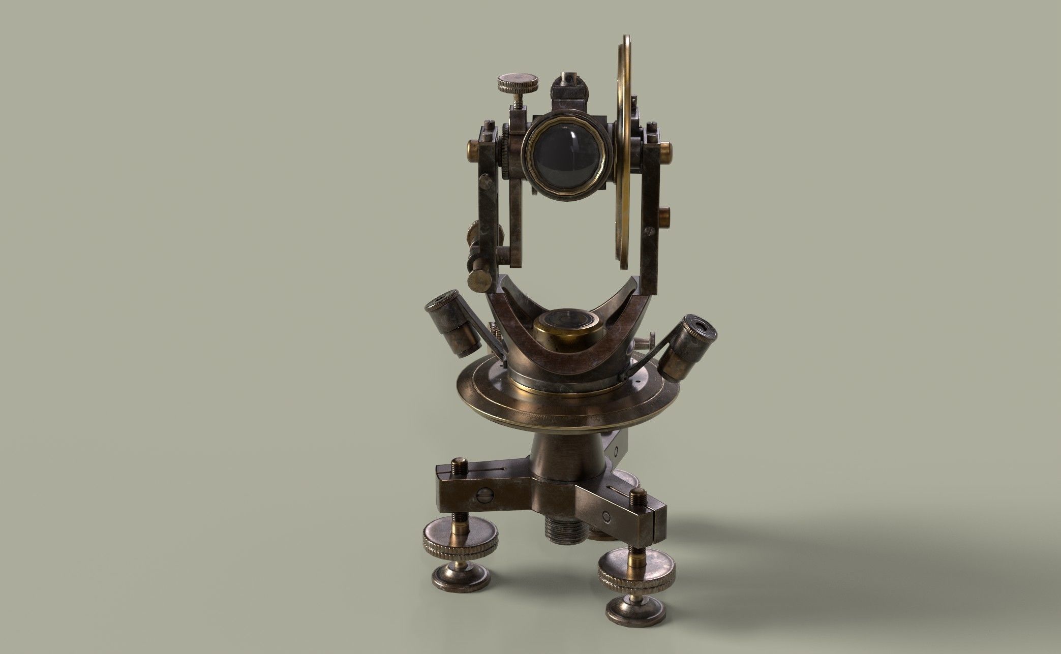 Theodolite PBR Game-Ready Low-poly 3D model_7