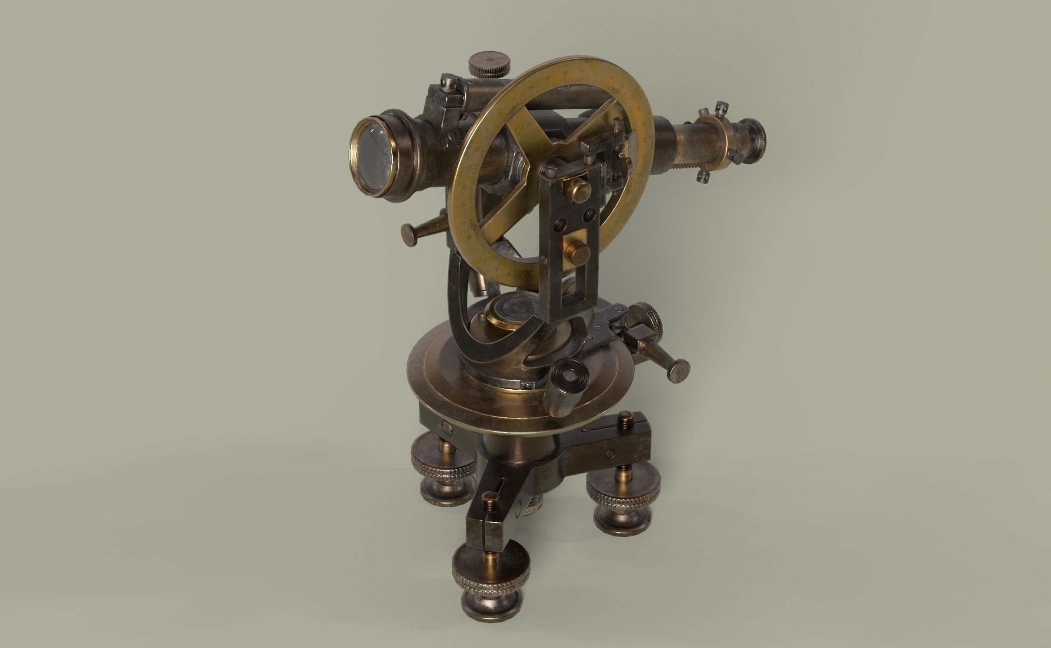 Theodolite PBR Game-Ready Low-poly 3D model_2