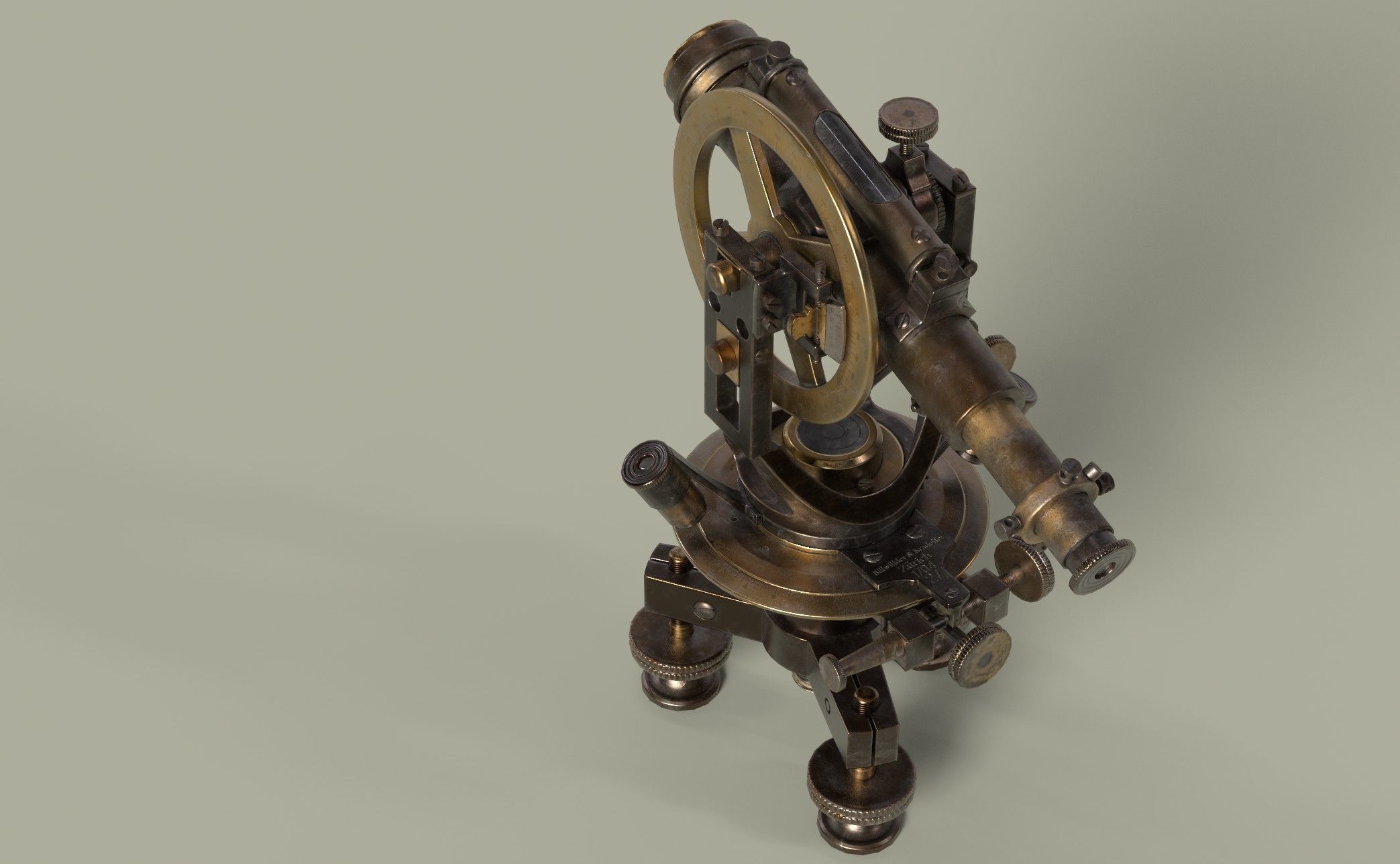 Theodolite PBR Game-Ready Low-poly 3D model_1