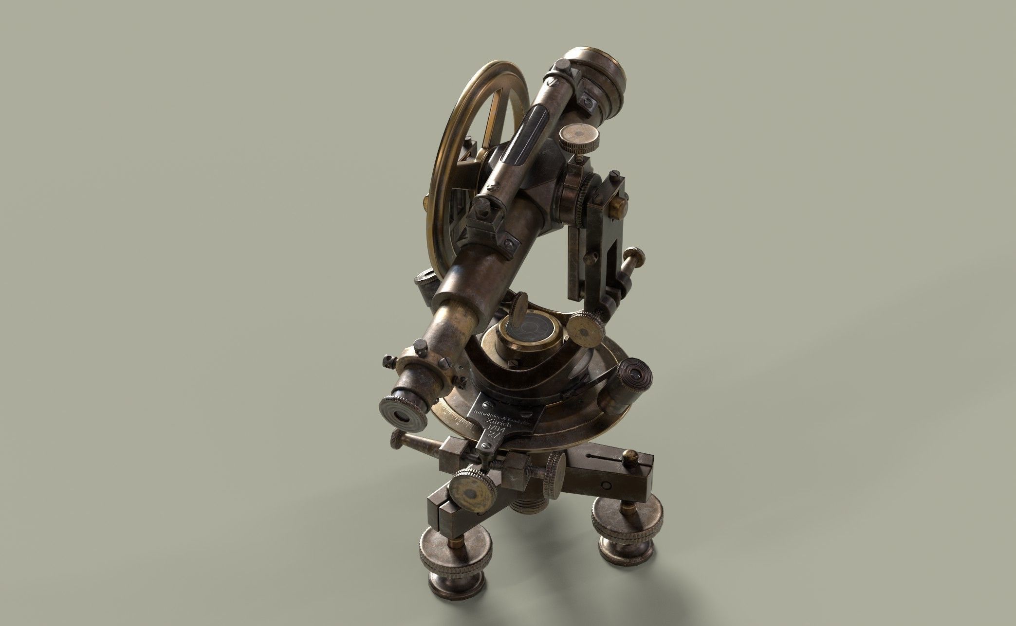 Theodolite PBR Game-Ready Low-poly 3D model_5