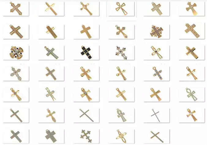 41 Jesus Holy Cross Necklace Pendant 3dm model Pack 