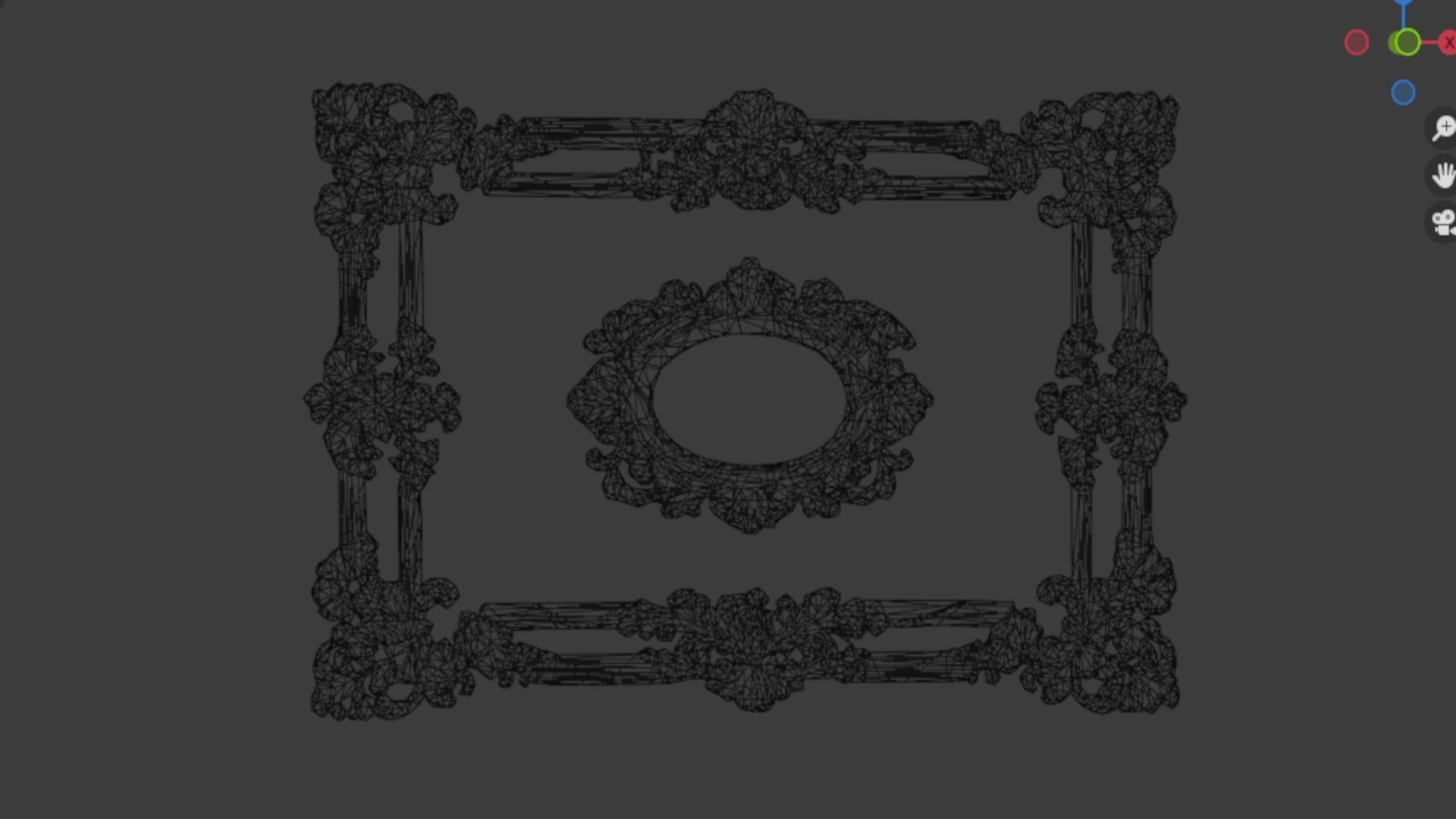 Plaster decorative frame ornament 16 3D model_6