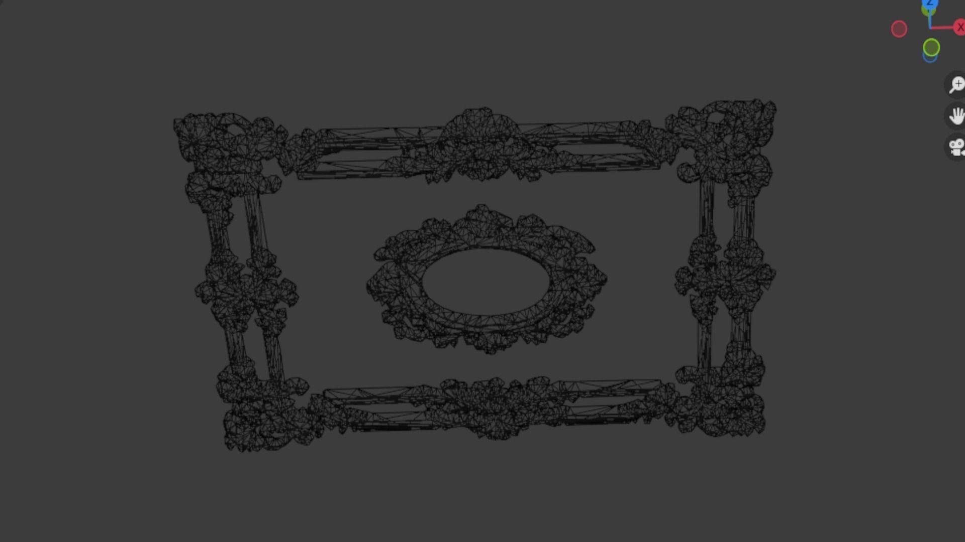 Plaster decorative frame ornament 16 3D model_5