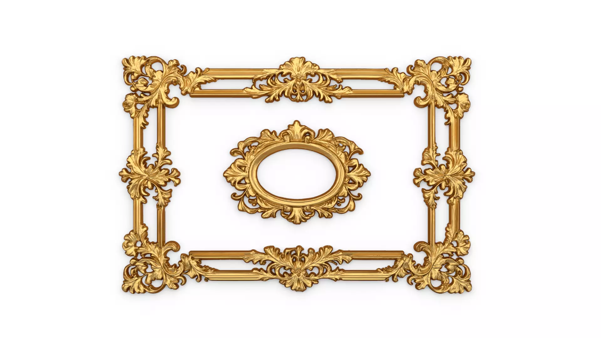 Plaster decorative frame ornament 16 3D model_0