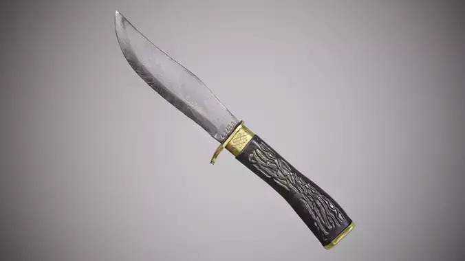 Soviet USSR Black Hunting Knife Low-poly 3D model