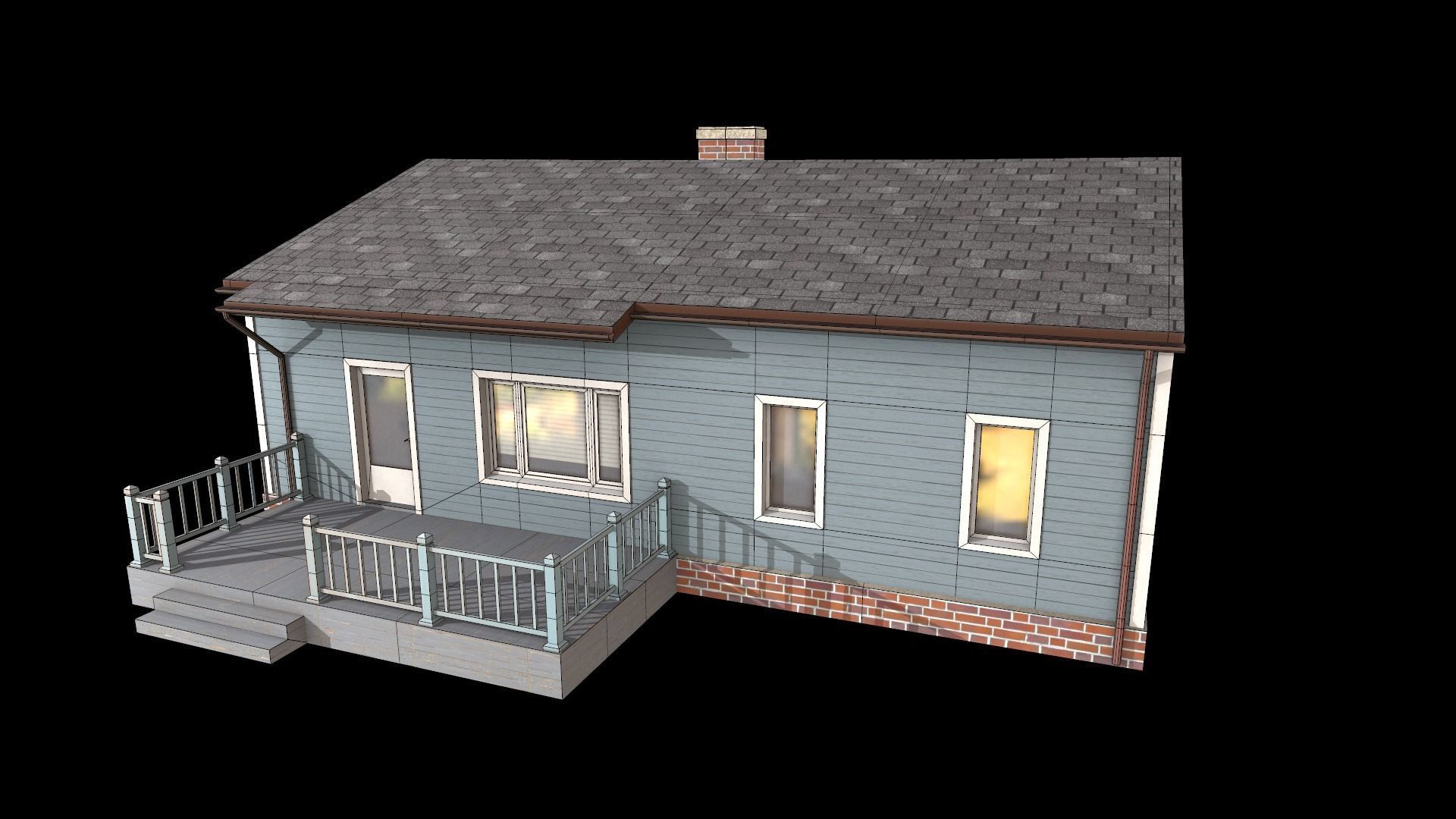 house  Low-poly 3D model_7