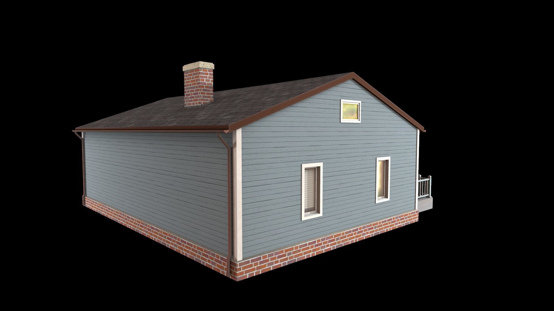 house  Low-poly 3D model_4
