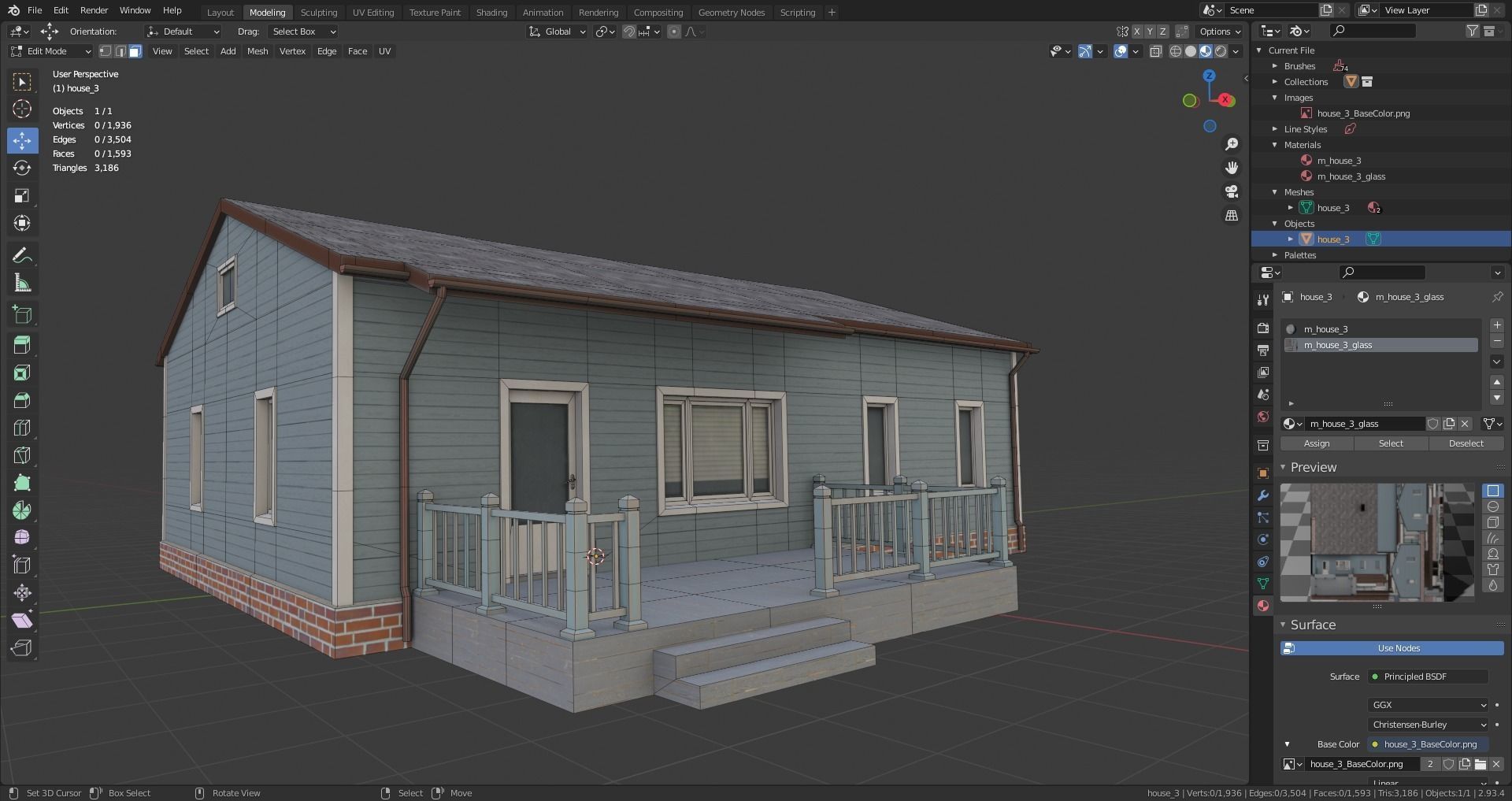 house  Low-poly 3D model_11