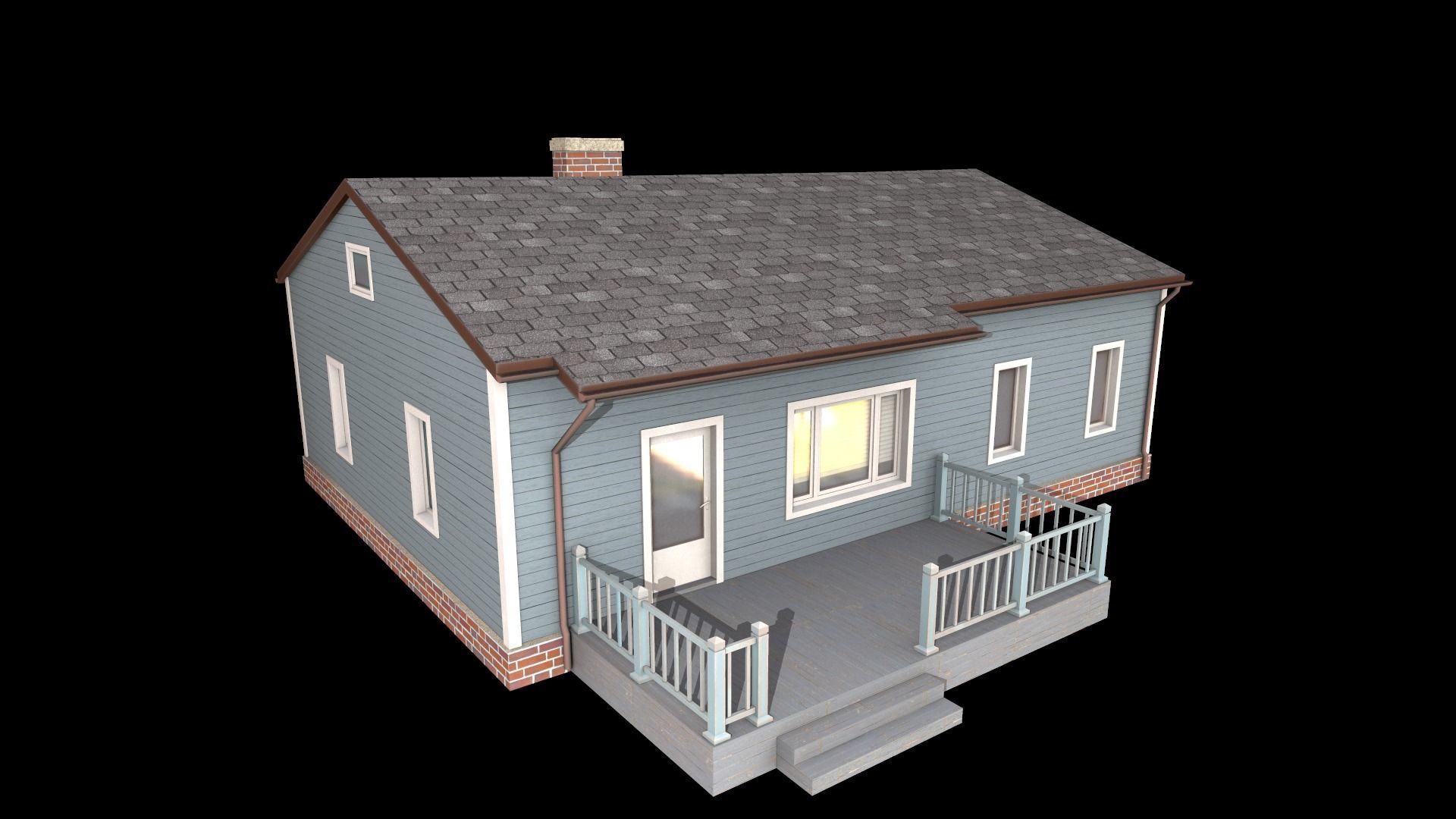 house  Low-poly 3D model_3