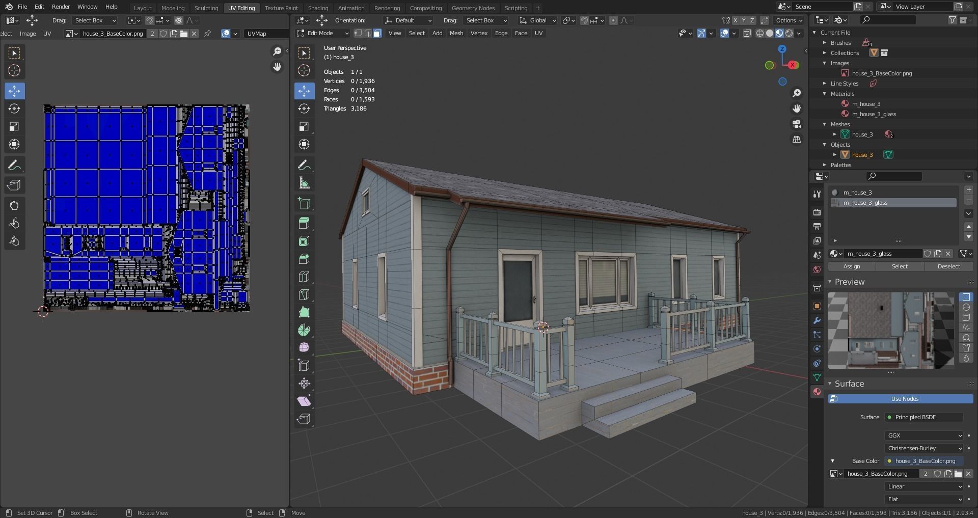 house  Low-poly 3D model_12