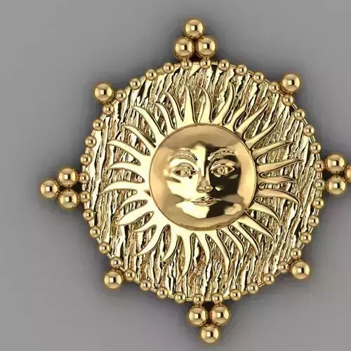 KADIN KOLYE GUNES KOLYE 3DM STL OBJ FBX render 3D BASKI MODELI 