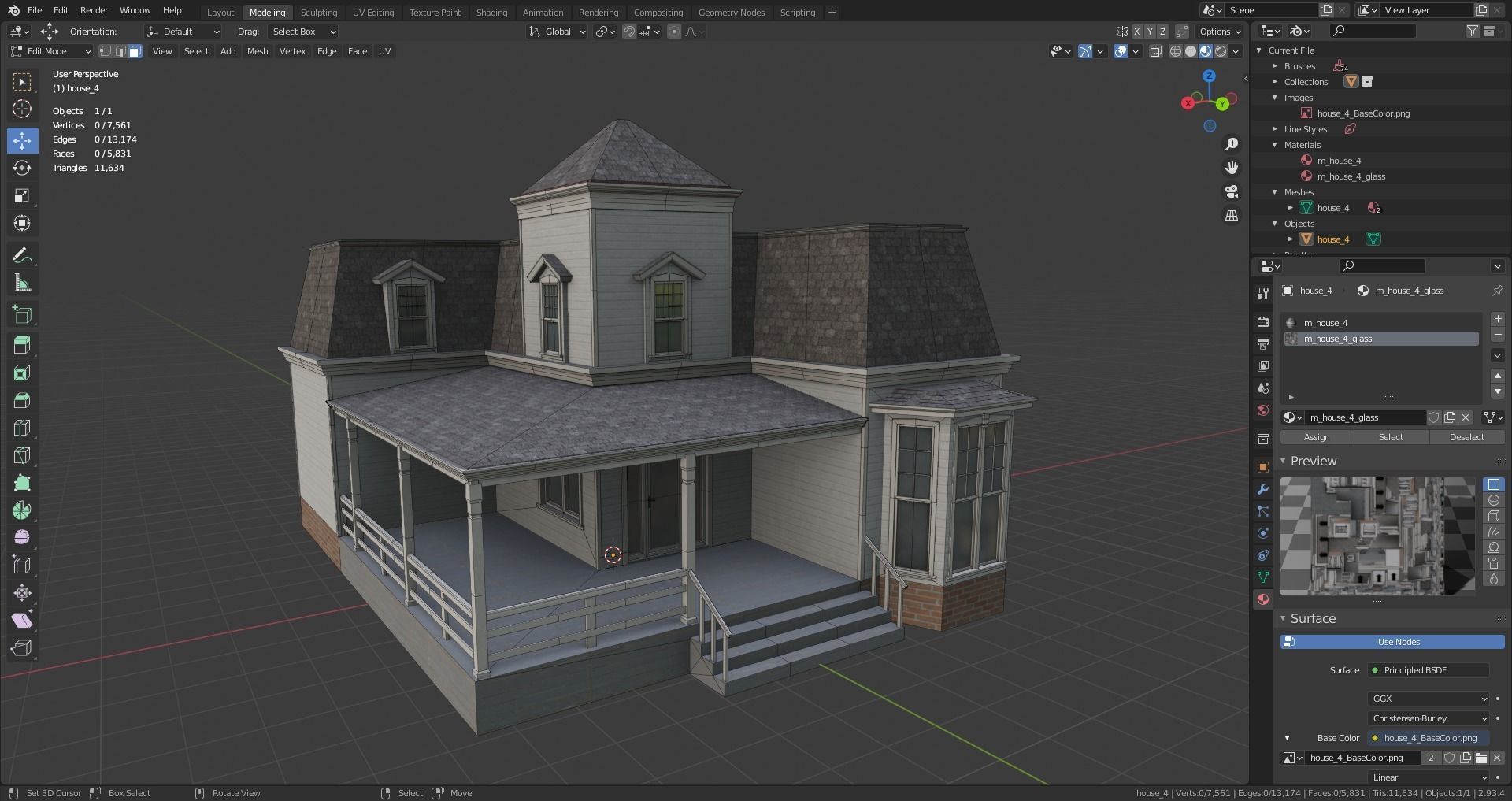 house  Low-poly 3D model_11