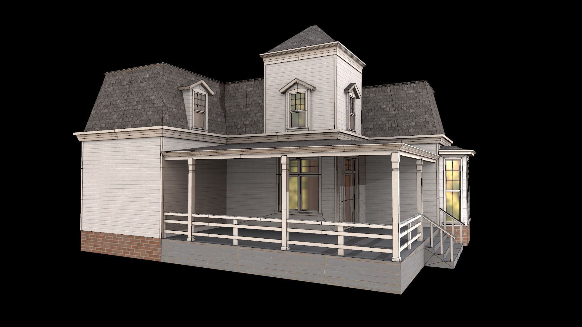 house  Low-poly 3D model_9