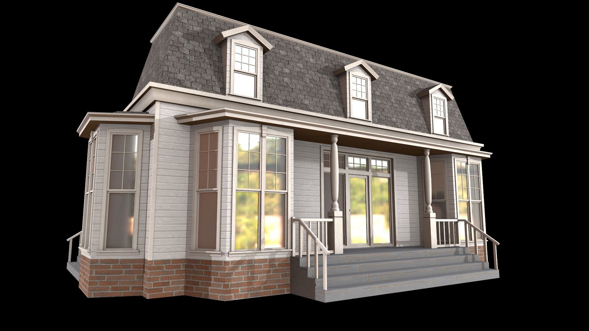 house  Low-poly 3D model_4