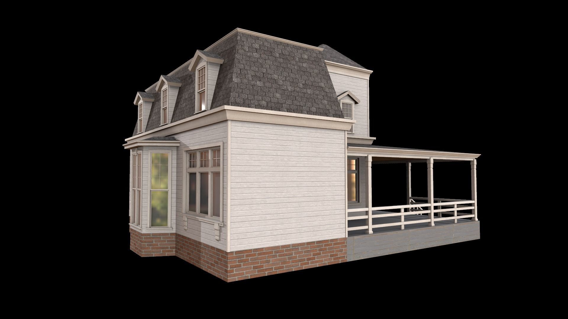 house  Low-poly 3D model_7