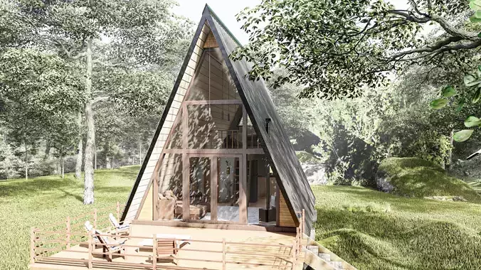 A - Frame tiny house two storey 