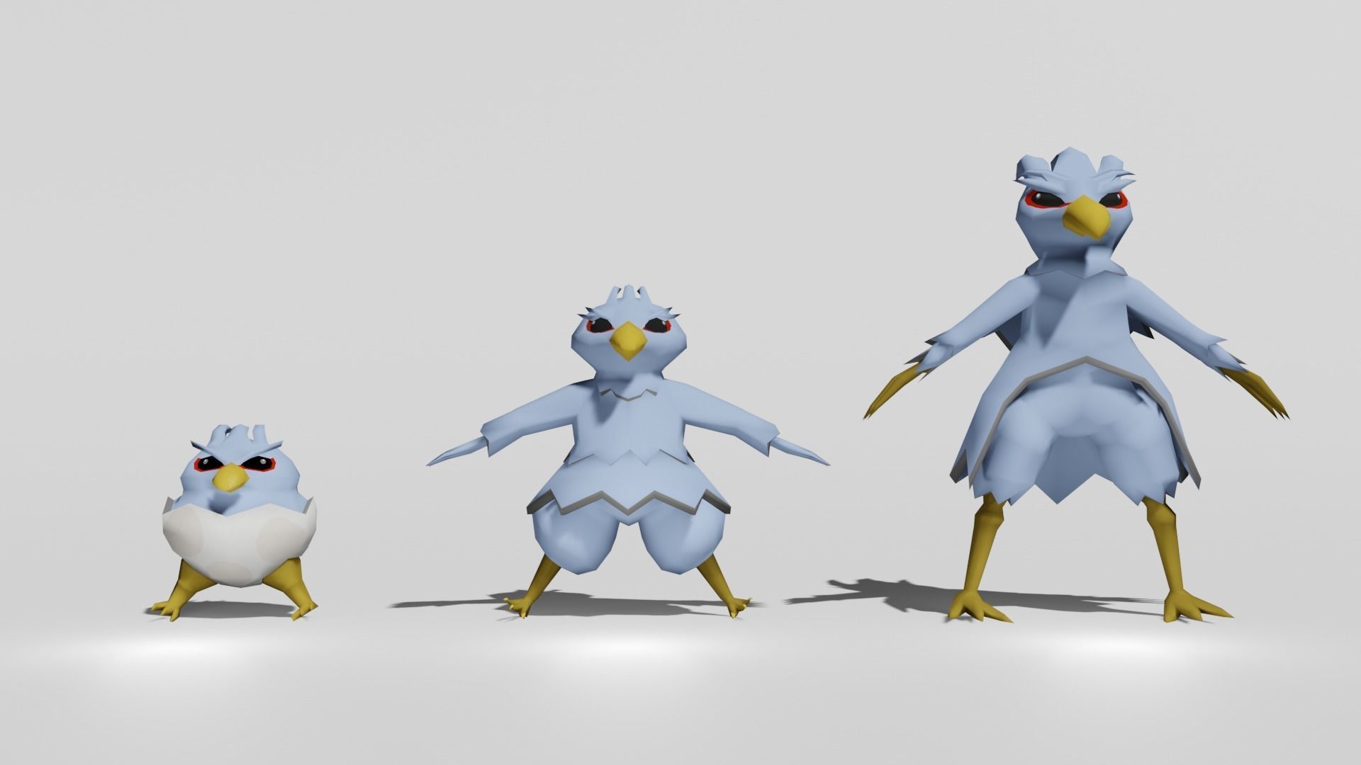 Monster Evolution Low Poly Low-poly 3D model_4