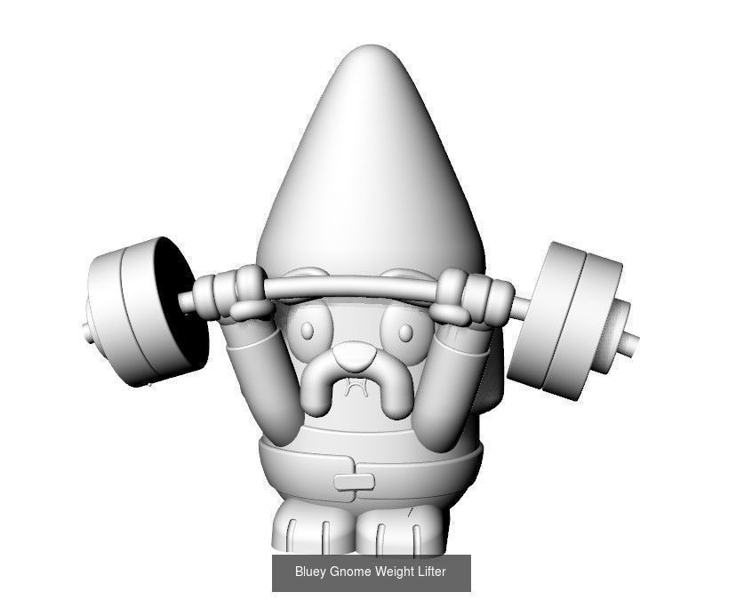 Bluey Garden Gnomes 3D Model Collection_1