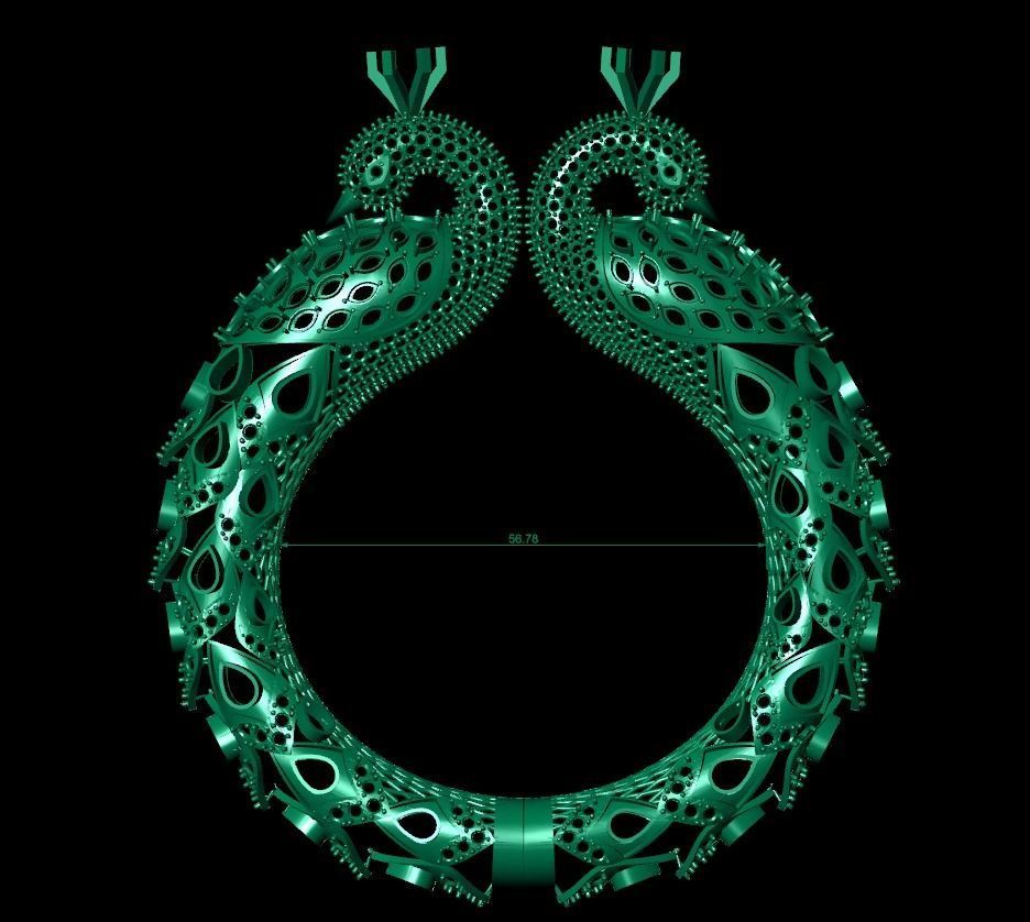 Peacock Bracelet Women 3d print model 3D print model_5