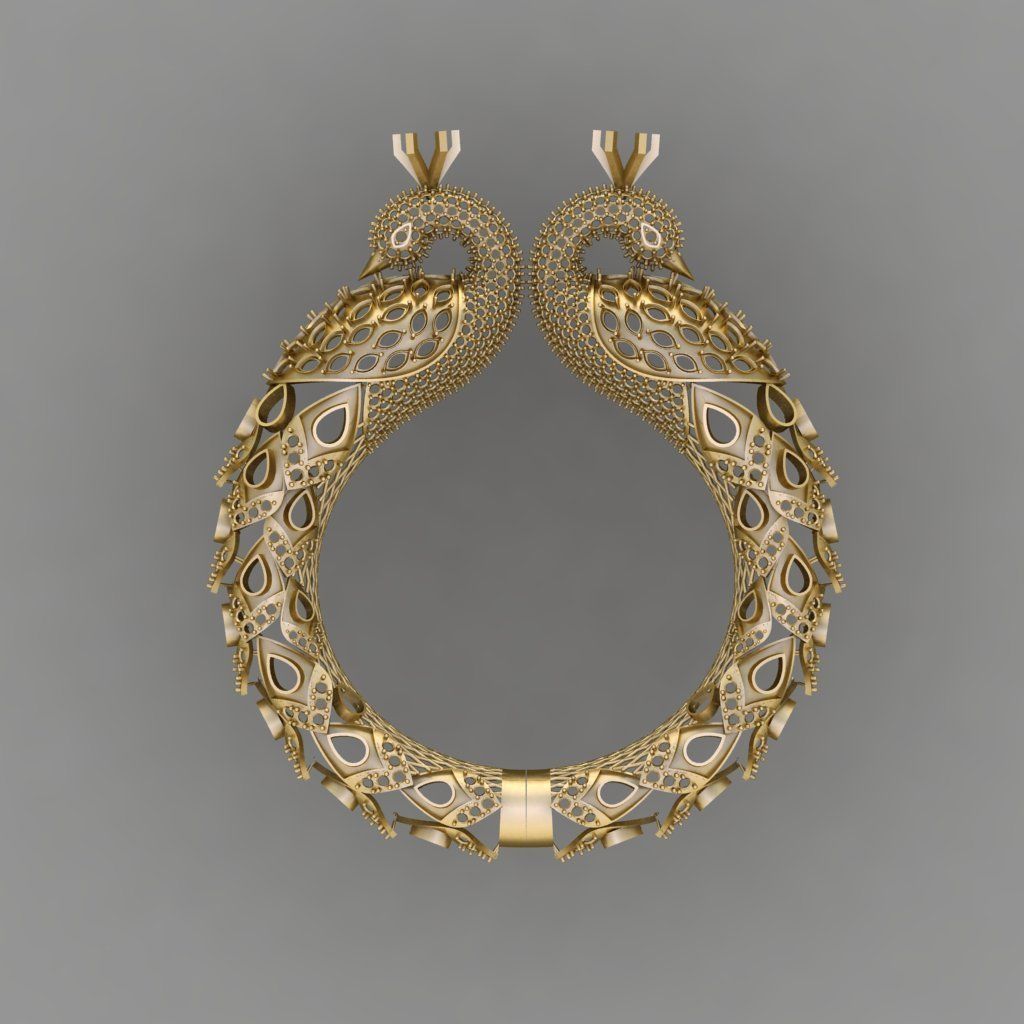 Peacock Bracelet Women 3d print model 3D print model_1