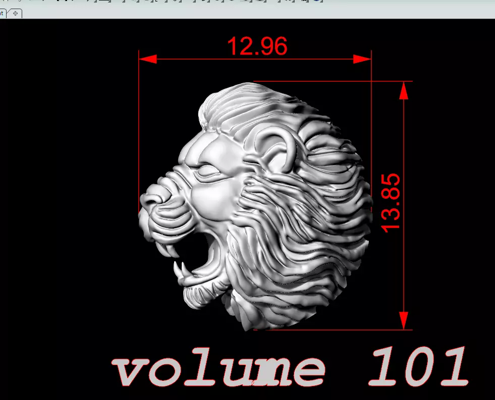 Signet Ring lion face 3D print model 3D print model_0