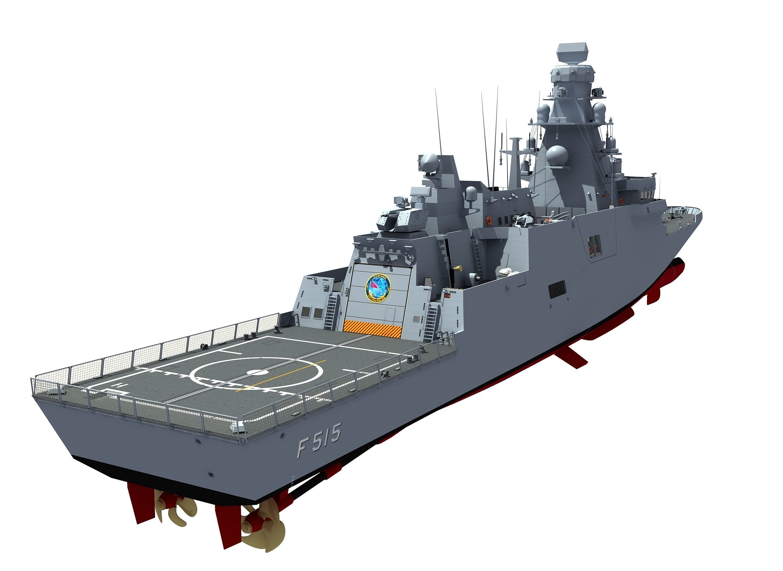 TCG ISTANBUL TURKISH ISTIF CLASS FRIGATE 3D model_4