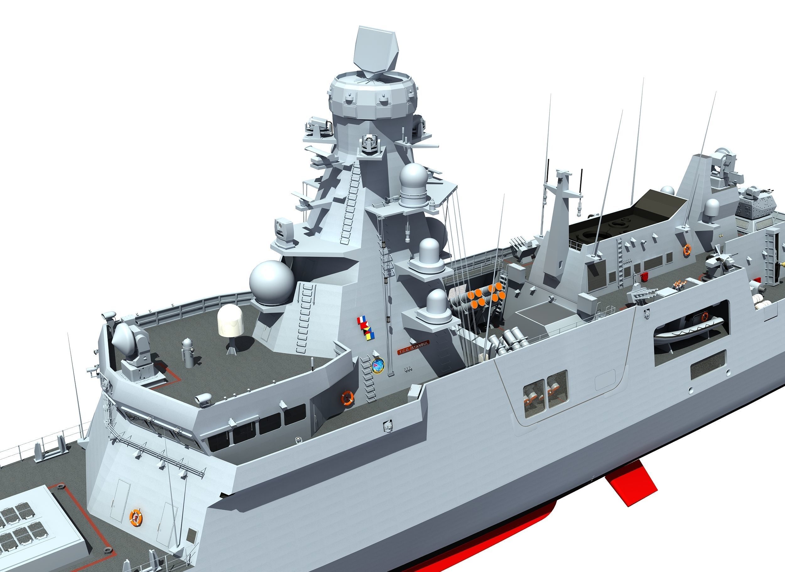 TCG ISTANBUL TURKISH ISTIF CLASS FRIGATE 3D model_8