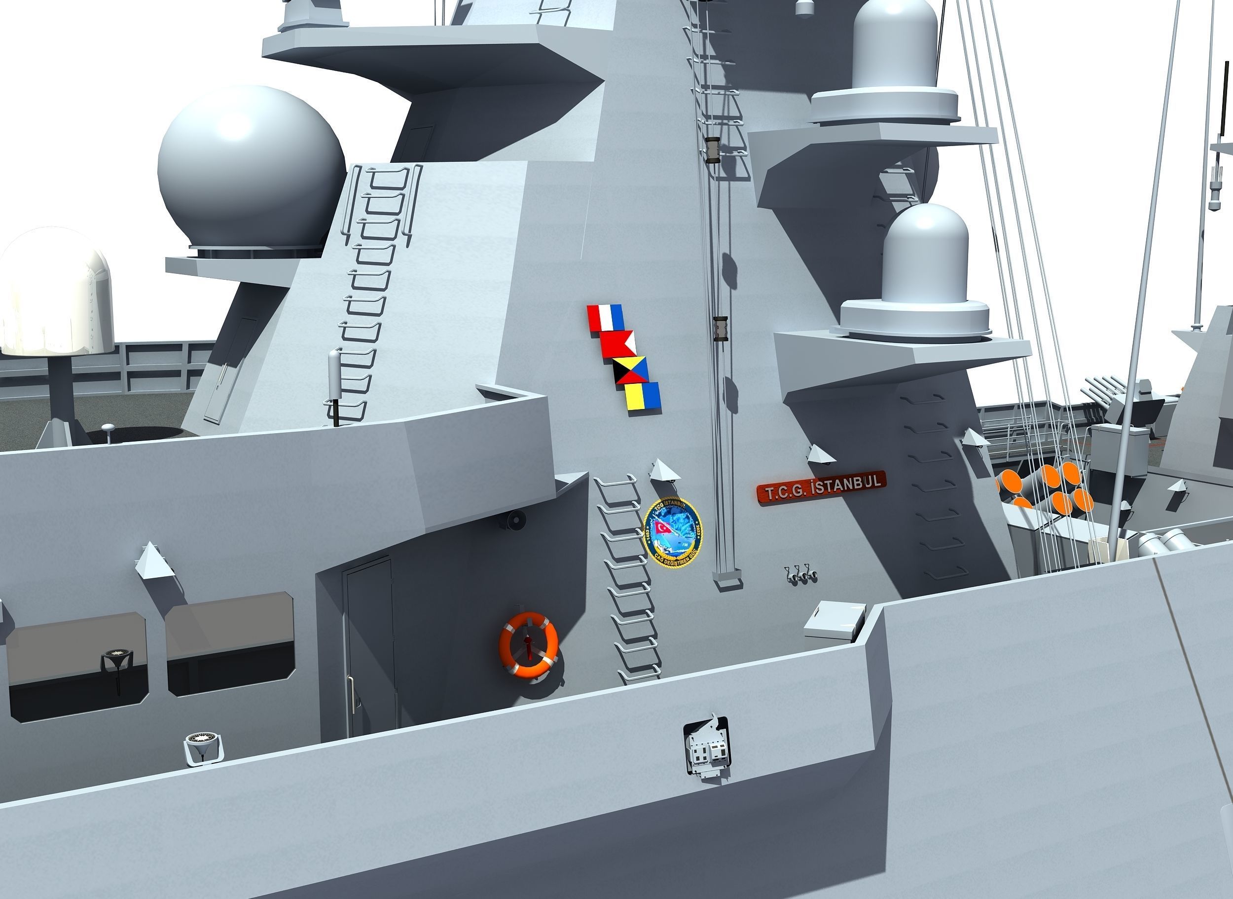 TCG ISTANBUL TURKISH ISTIF CLASS FRIGATE 3D model_9