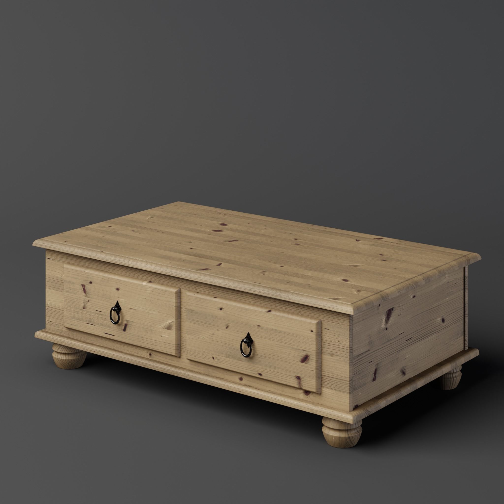 Coffee Table Low-poly 3D model_2