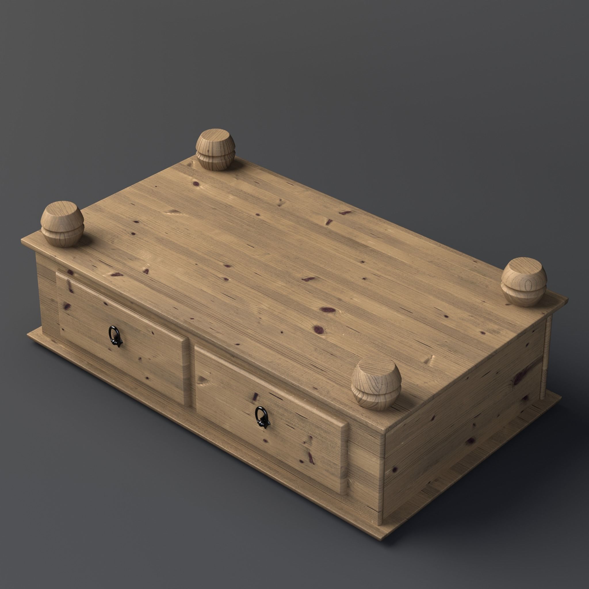 Coffee Table Low-poly 3D model_11