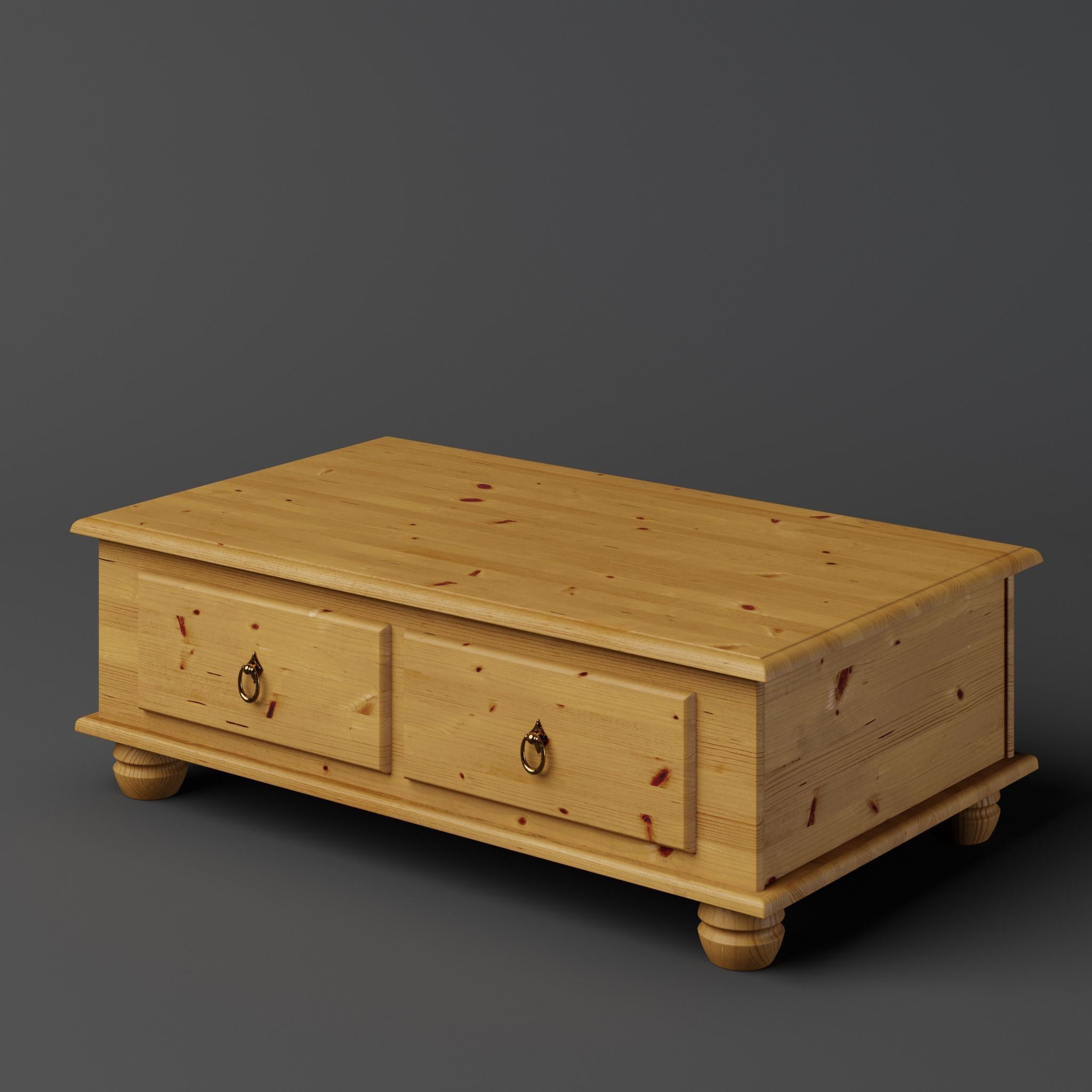 Coffee Table Low-poly 3D model_4