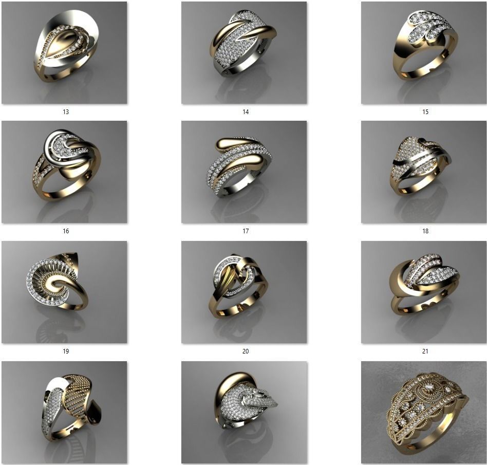 130 adet 3d ring 3D print model_1