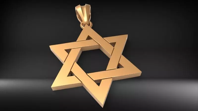 Interlocking Star of David Unisex Pendant Necklace Jewelry 3D print model