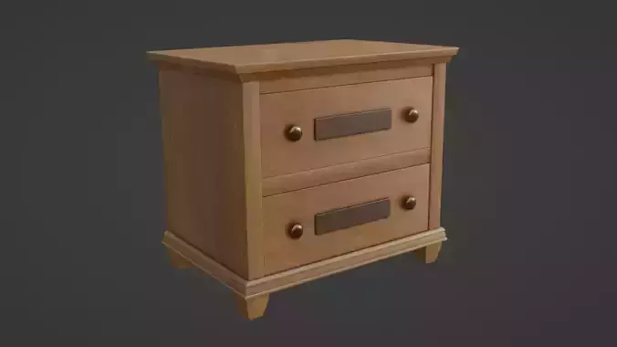 Wooden Nightstand with Drawers