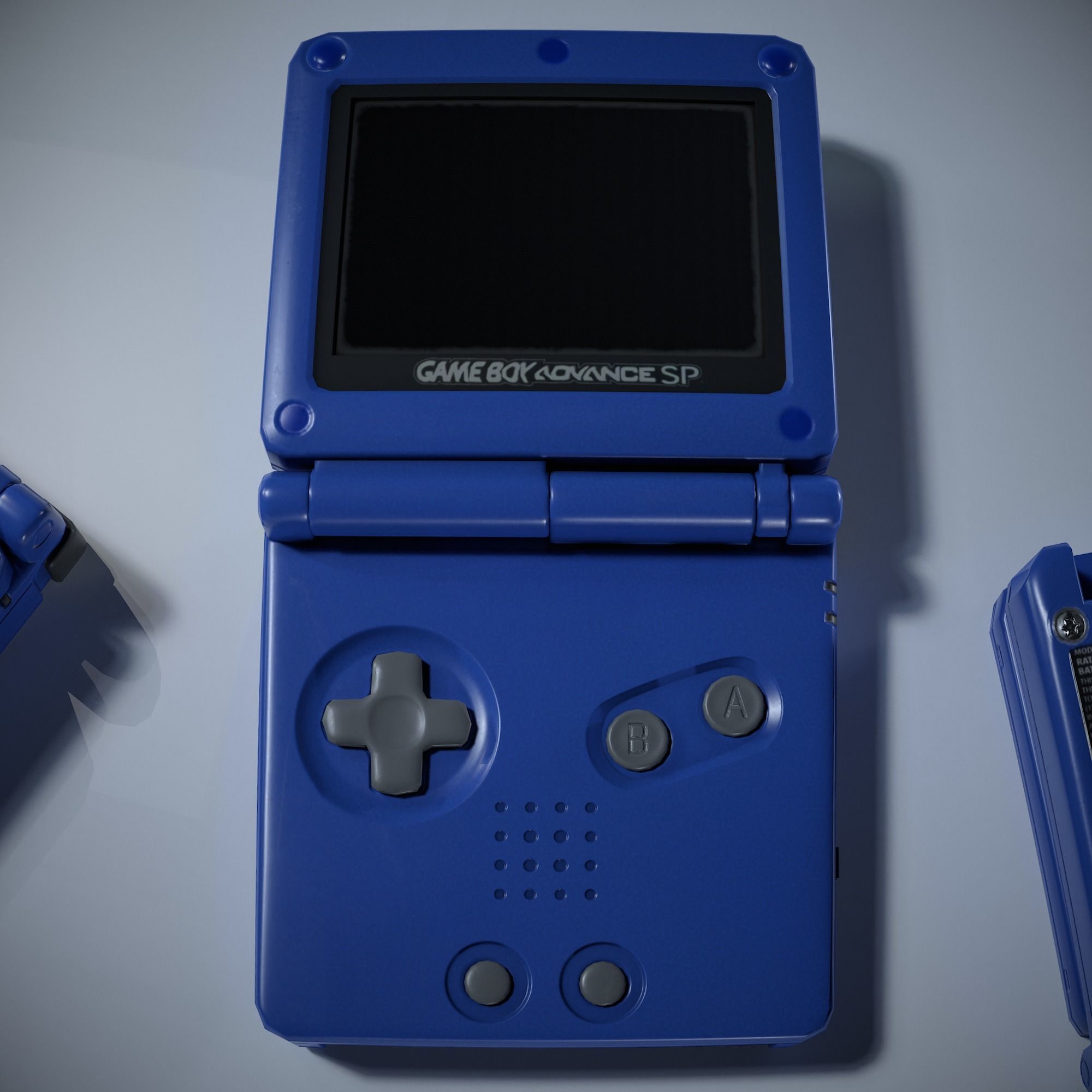 Game Boy Advance SP Game Ready Low-poly 3D model_9