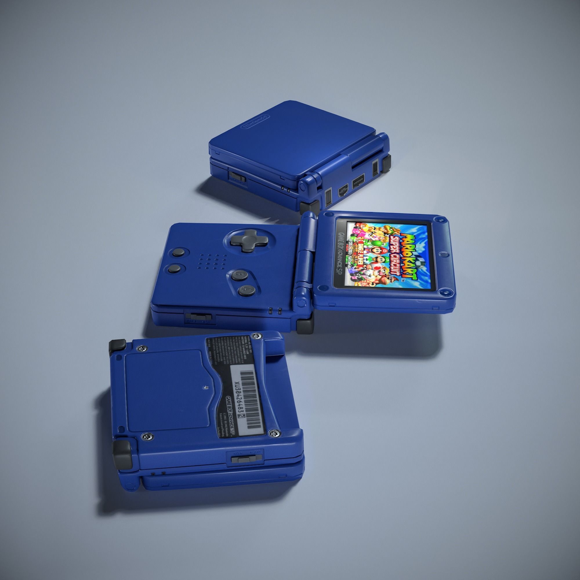 Game Boy Advance SP Game Ready Low-poly 3D model_3