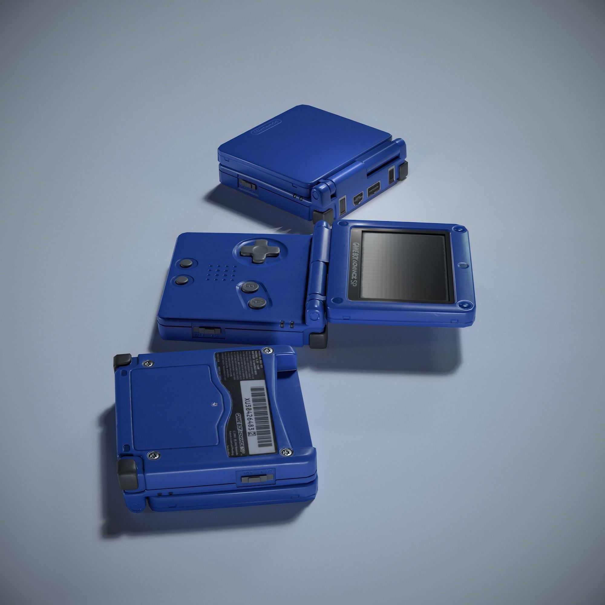 Game Boy Advance SP Game Ready Low-poly 3D model_2