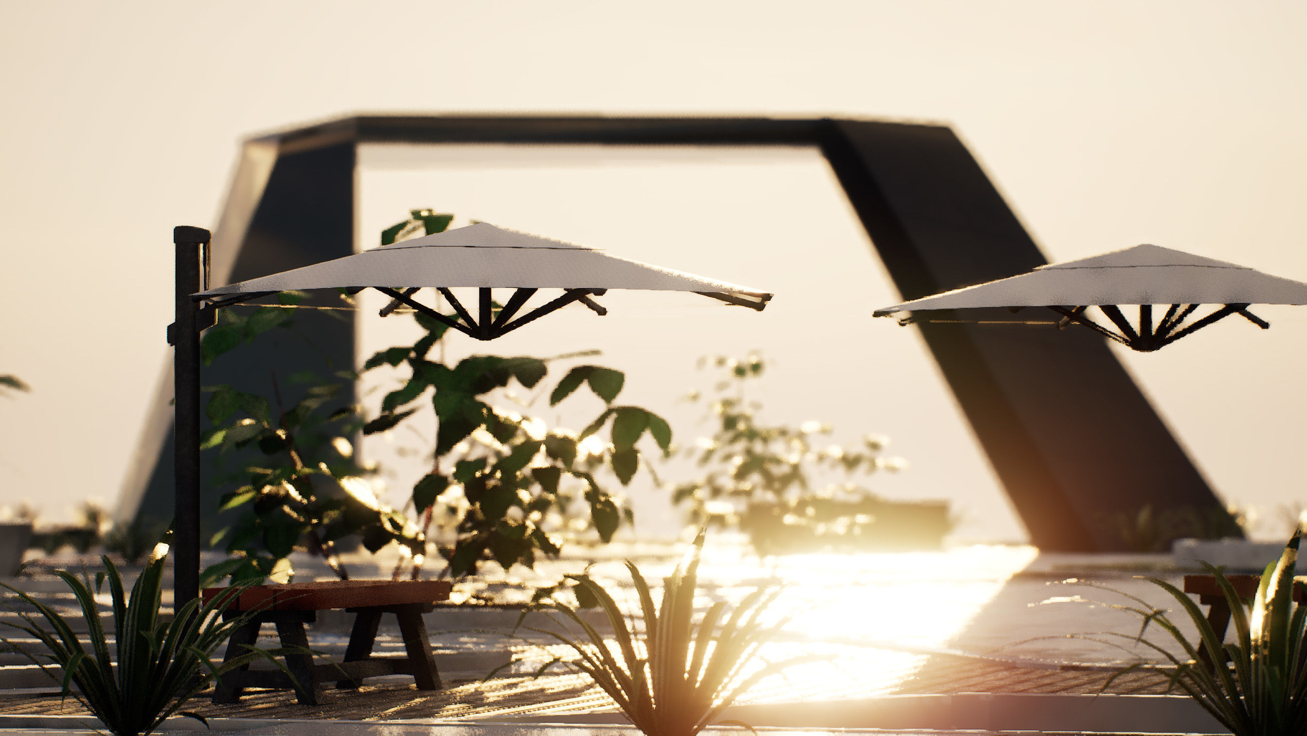 Modern Urban Park Environment 3D Model Low-poly 3D model_5