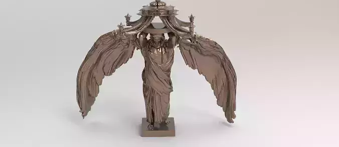Greek sculpture stand with roof 