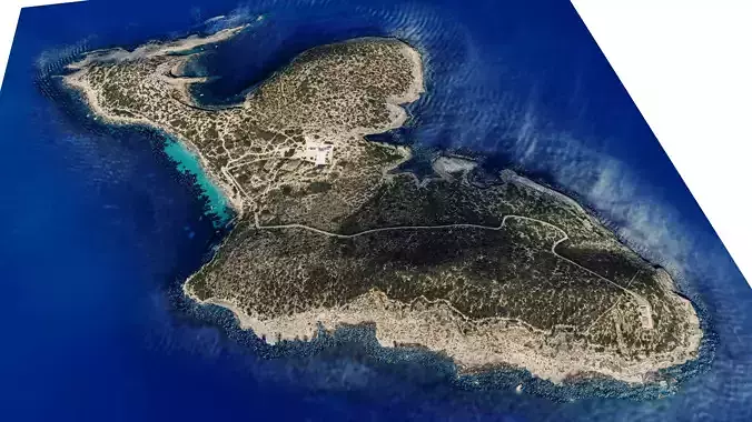 Tagomago island 3d model terrain Low-poly 3D model Tagomago island 3d model terrain Low-poly 3D model