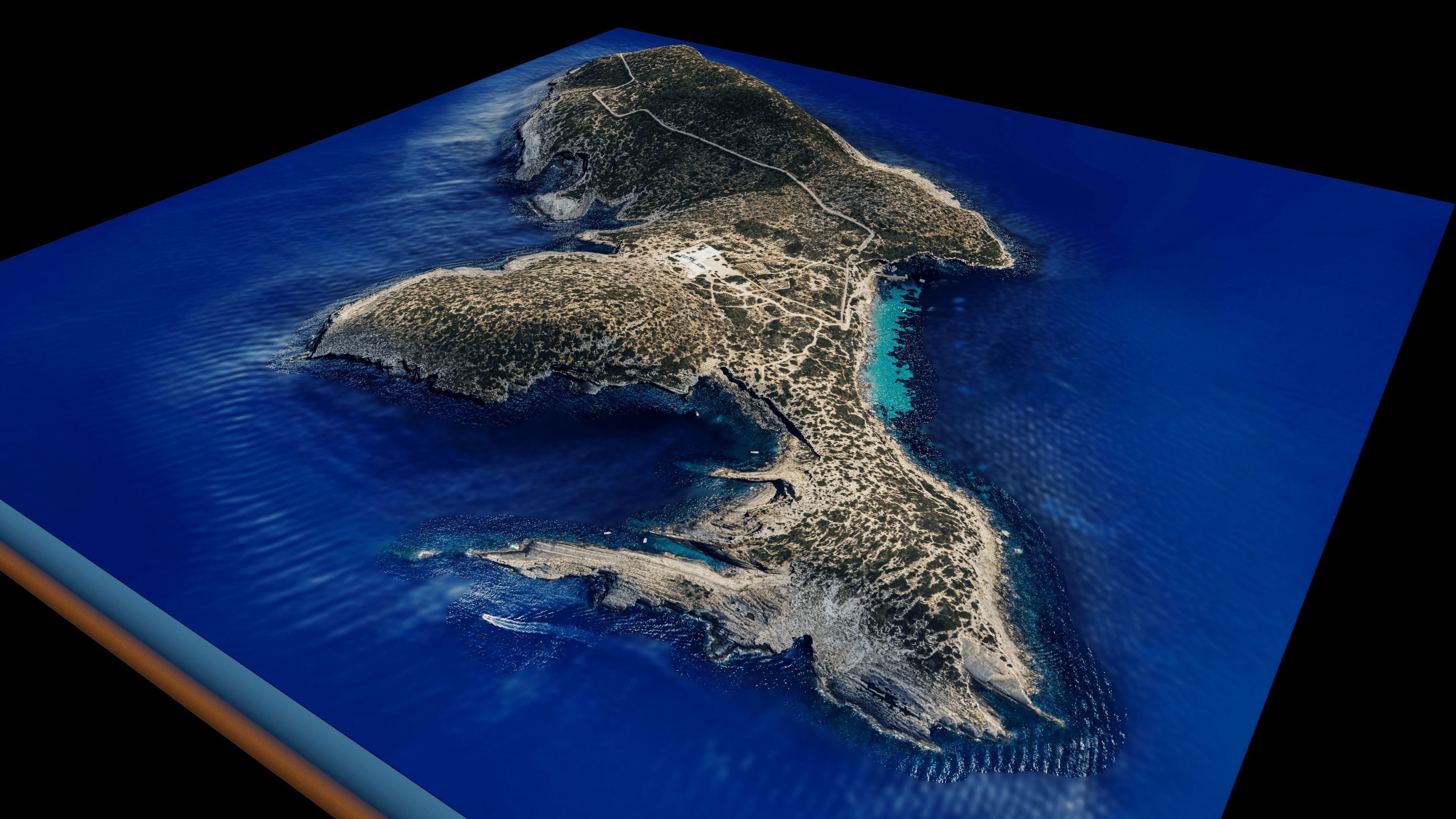 Tagomago island 3d model terrain Low-poly 3D model_9
