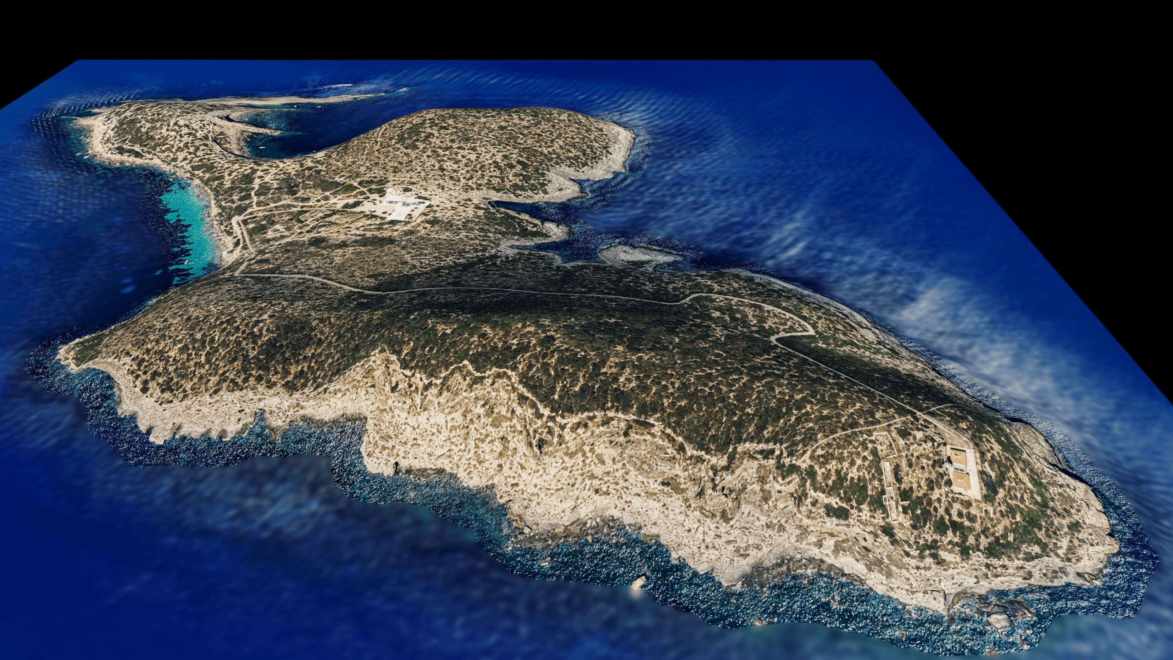 Tagomago island 3d model terrain Low-poly 3D model_1