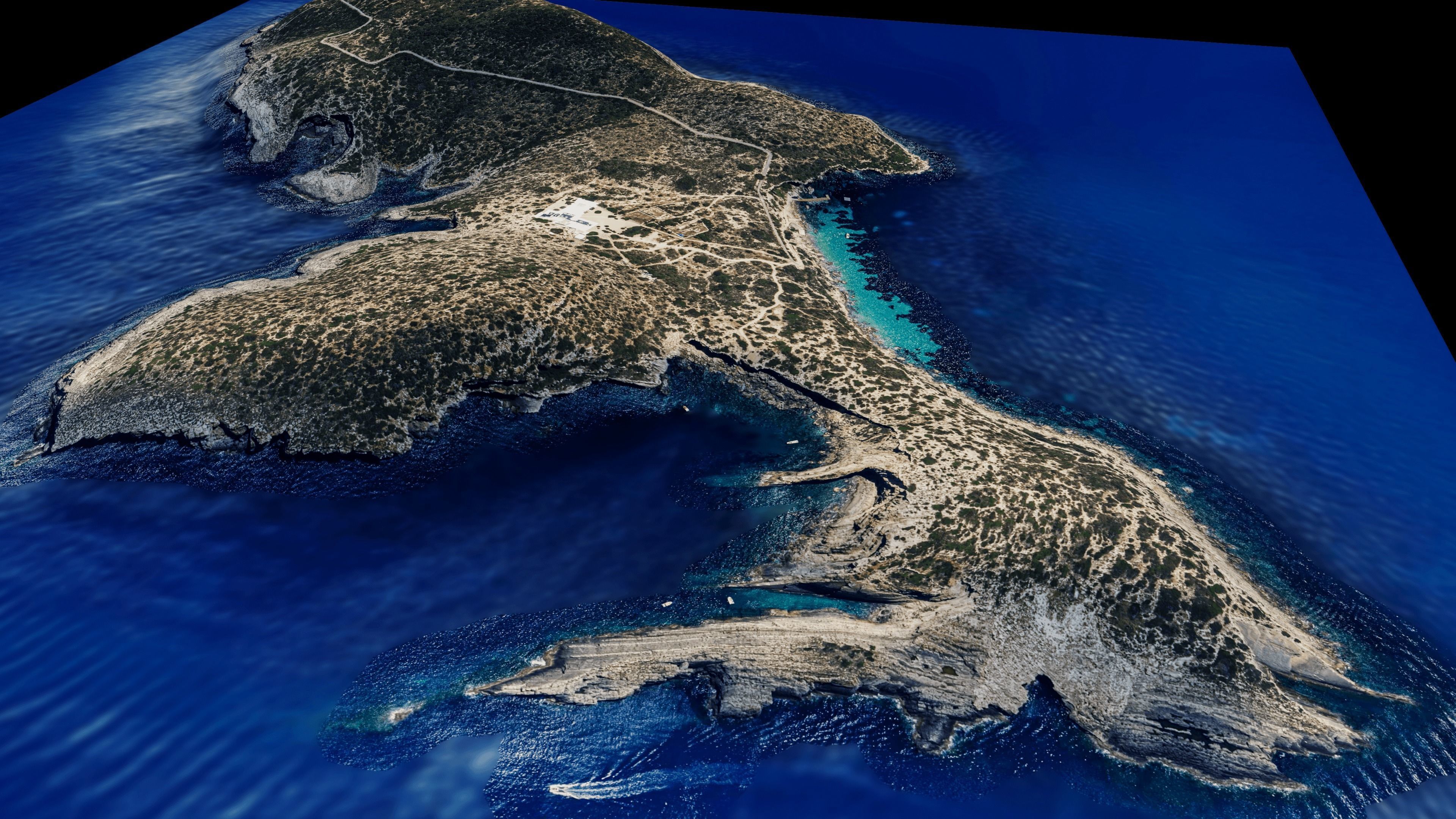 Tagomago island 3d model terrain Low-poly 3D model_6