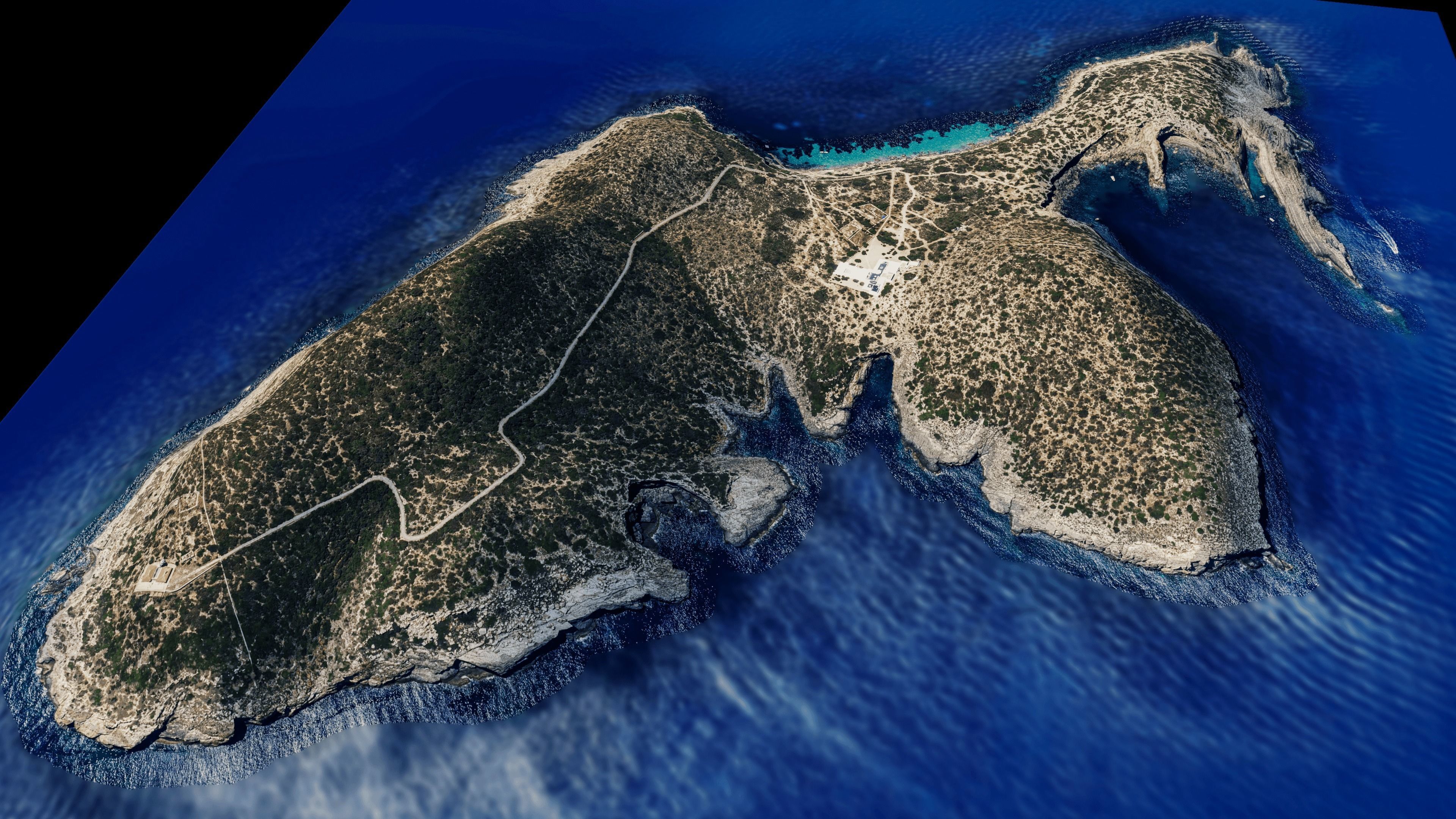 Tagomago island 3d model terrain Low-poly 3D model_3