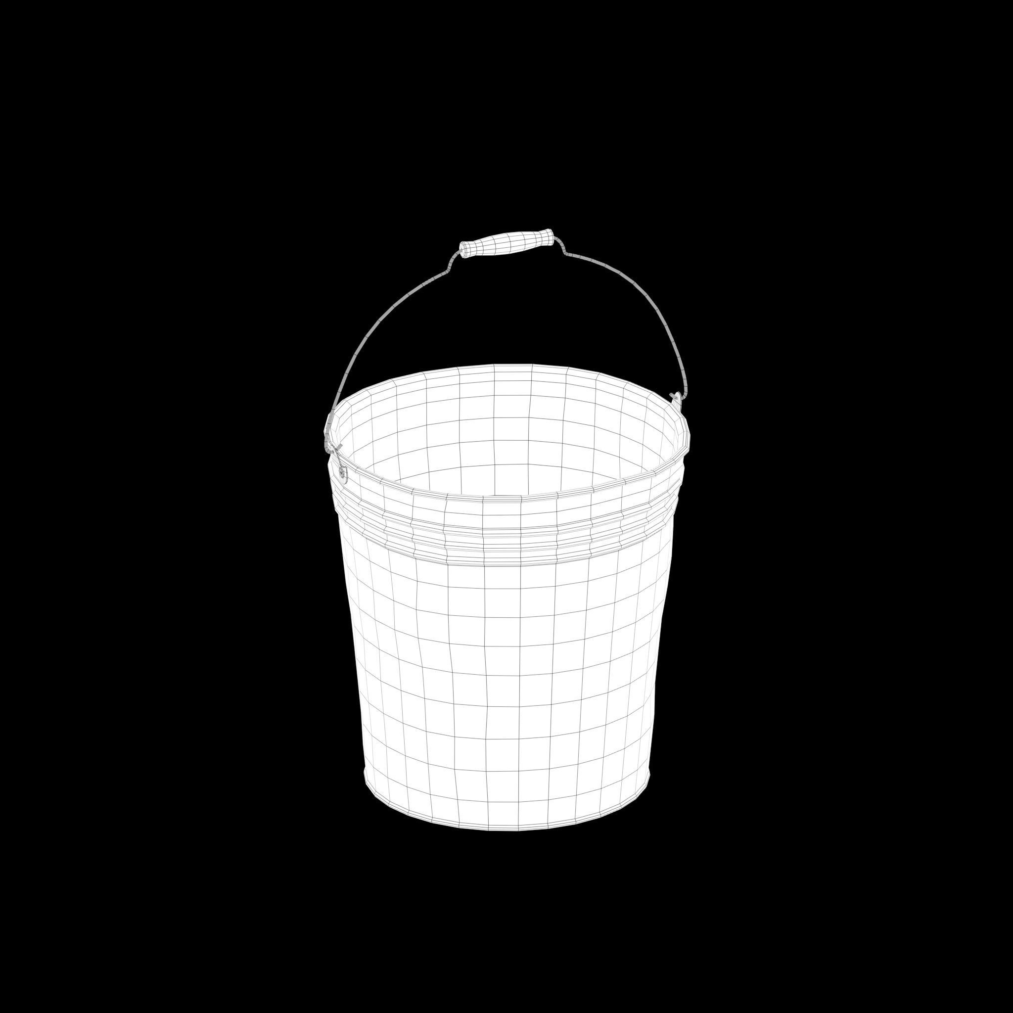 Low-poly metal bucket Low-poly 3D model_5