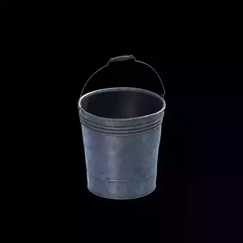 Low-poly metal bucket