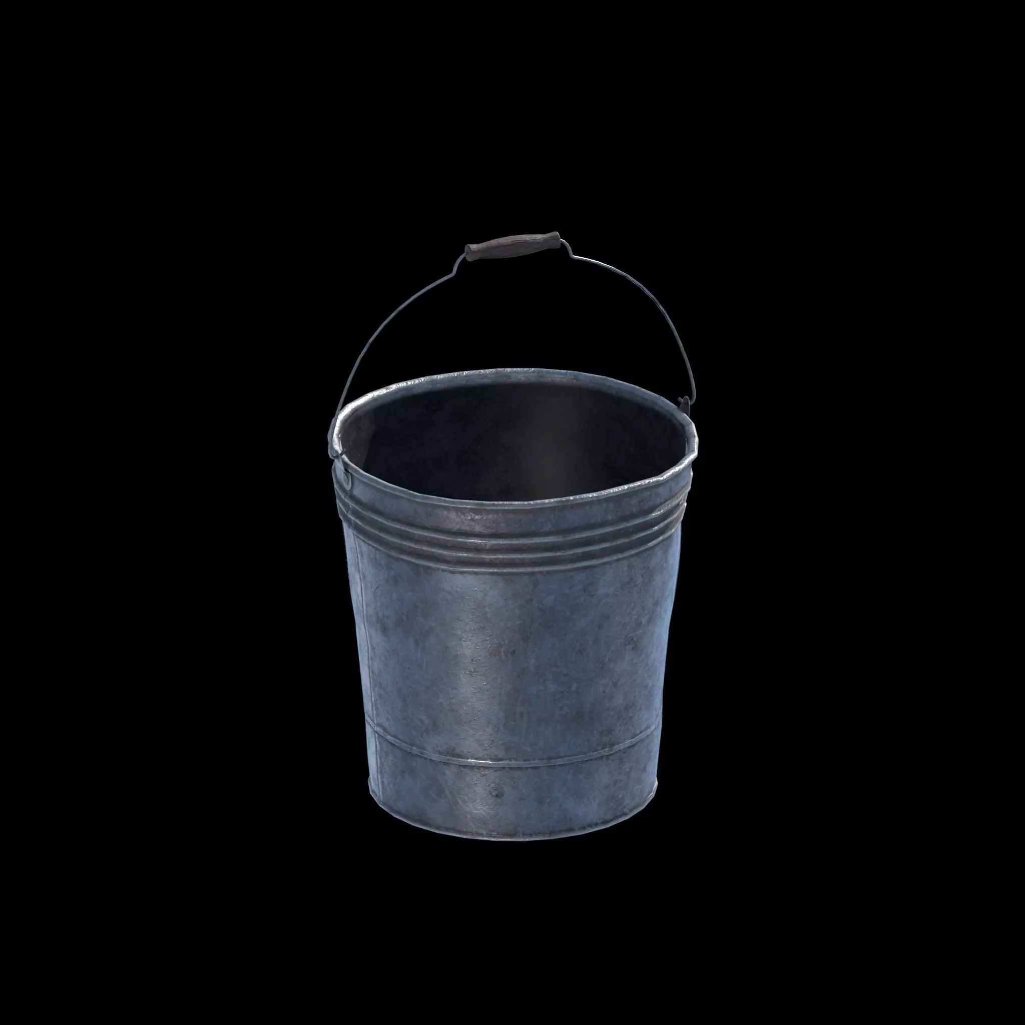 Low-poly metal bucket Low-poly 3D model_0