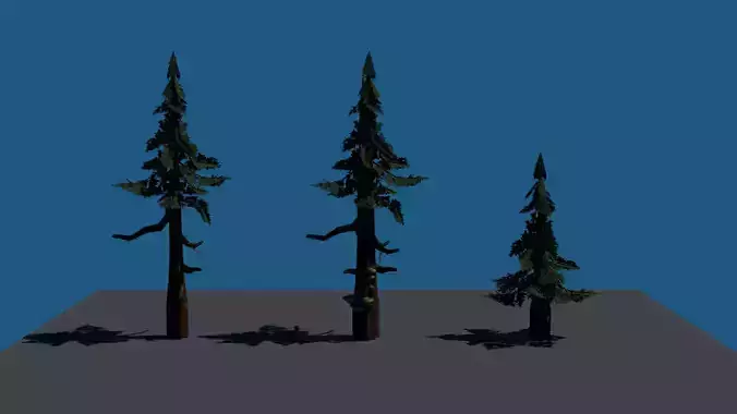 Hand painted pine trees