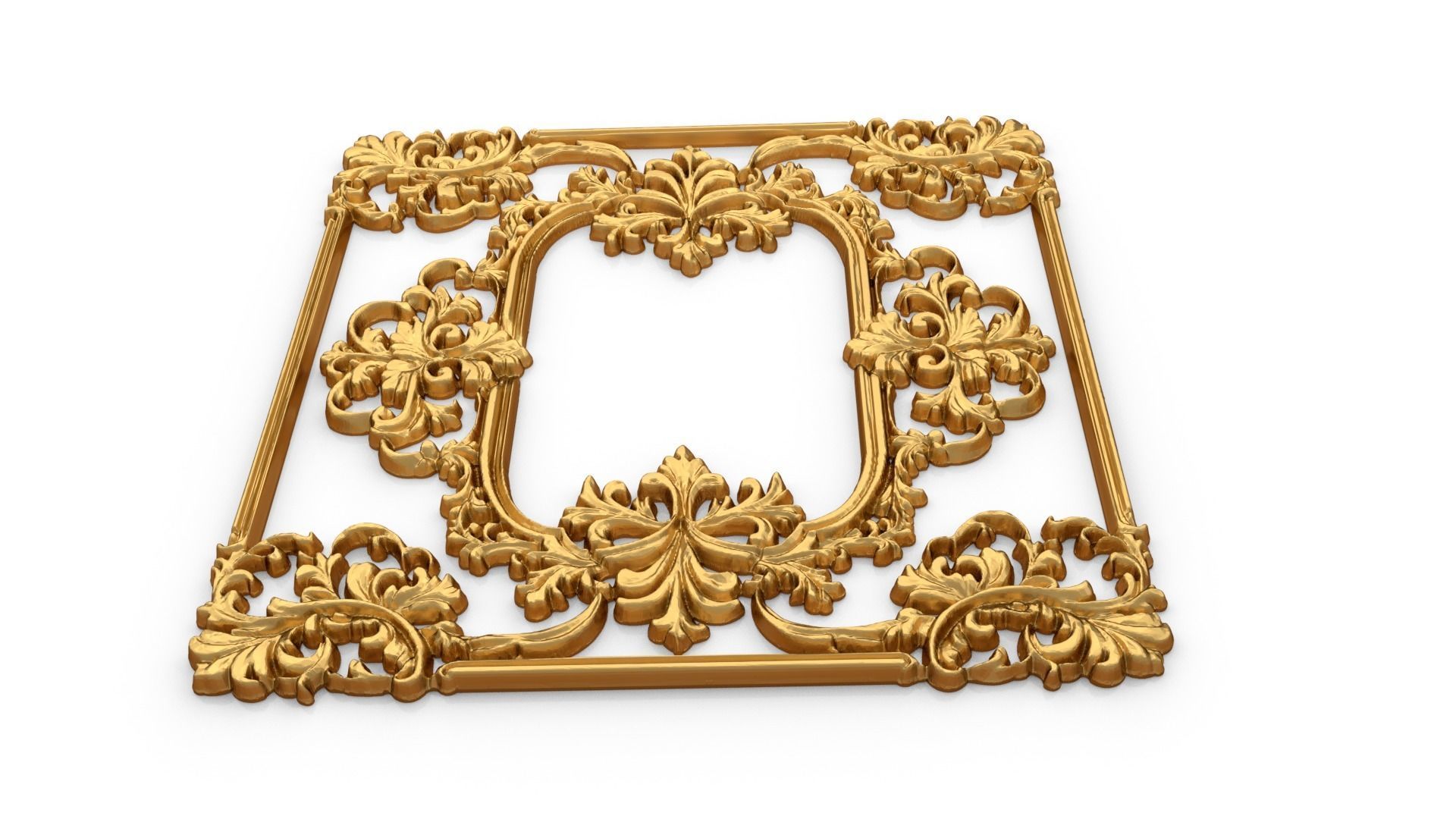 Plaster decorative frame ornament 17 3D model_3