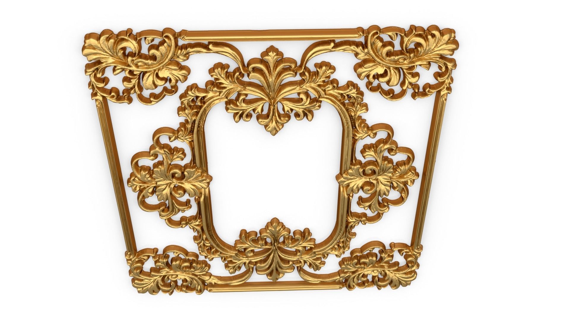Plaster decorative frame ornament 17 3D model_4